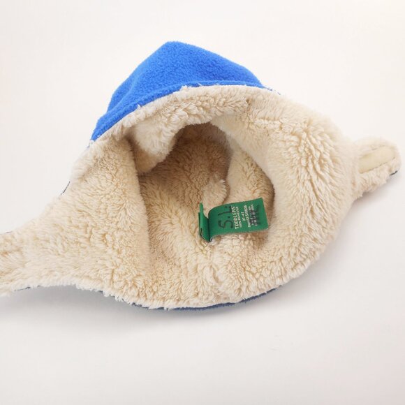 LL Bean Toddler Size 2T - 4T Blue Fleece Pom Hat Chin-Strap Warm Sherpa Lined - Picture 4 of 8